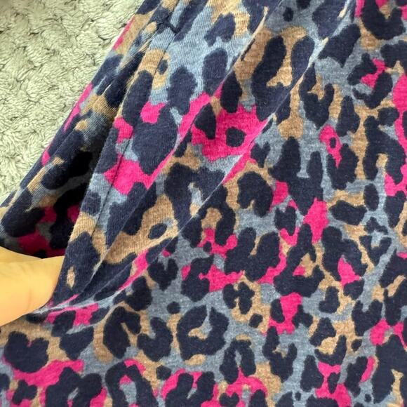 Pact Dress Womens S Purple Chetah Scoop Neck Elbow Flare Sleeve Knee Length - Picture 5 of 15